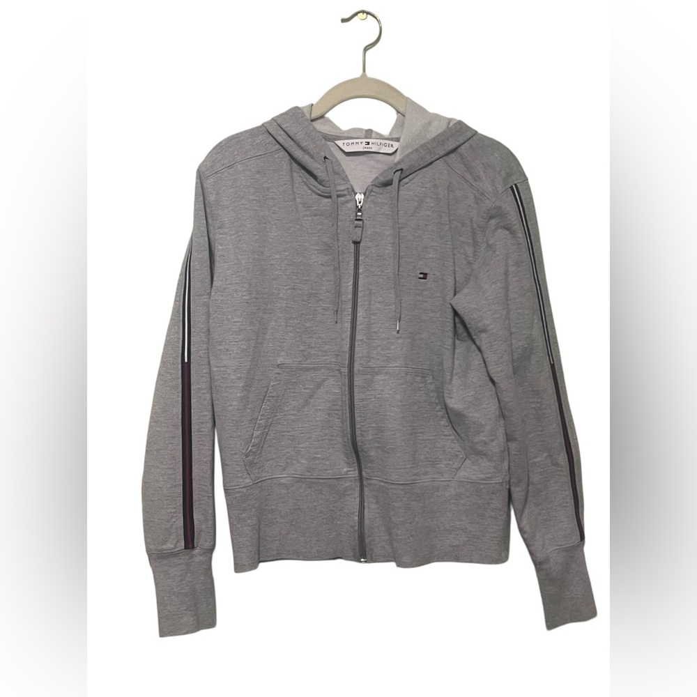 Tommy Hilfiger Mens Long Sleeve Zip-Front Flag Logo Hoodie